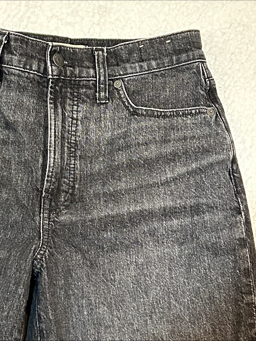 Madewell The Perfect Vintage Wide Leg Crop Jean size 27 Robles Wash Black - Picture 4 of 16
